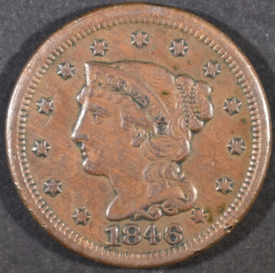 1846 LARGE CENT, XF