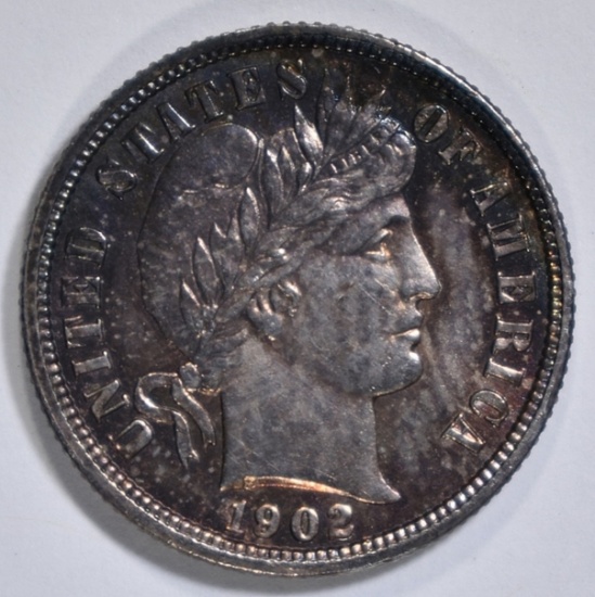 1902-S BARBER DIME CH BU COLOR