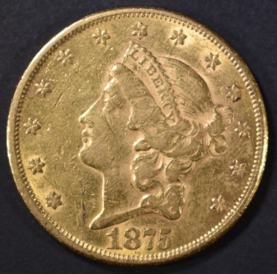 1875-CC $20 GOLD LIBERTY  CH AU