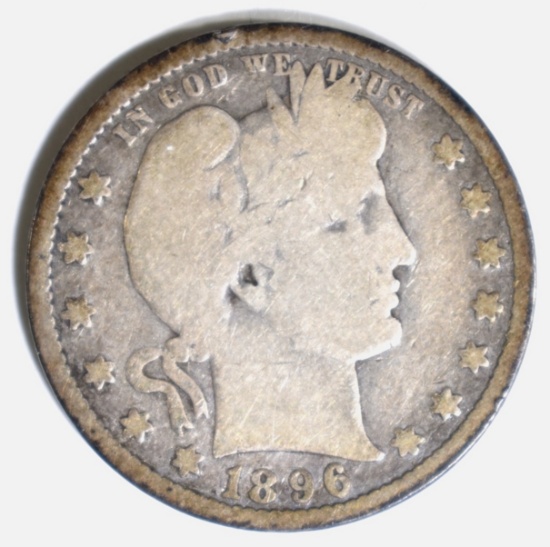 1896-S BARBER QUARTER G/VG