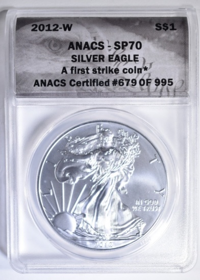 2012-W AM. SILVER EAGLE, ANACS MS-70