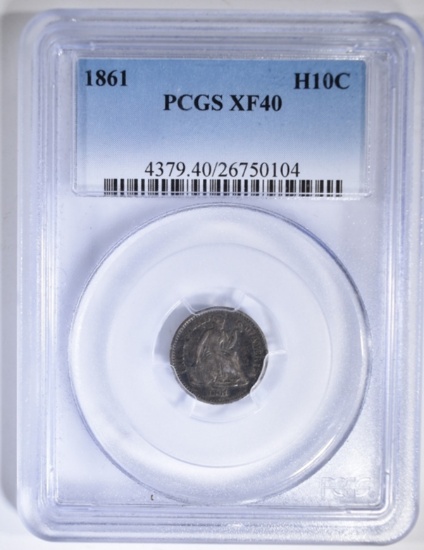 1861 HALF DIME, PCGS XF-40