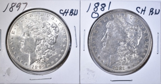 1881-O & 97 CH BU MORGAN DOLLARS