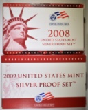 2008 & 2009 U.S. MINT SILVER PROOF SETS