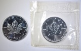 1998 & 2009 CANADIAN SILVER MAPLE LEAF COINS