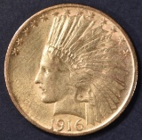 1916-S $10 GOLD INDIAN  AU/UNC