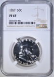 1957 FRANKLIN HALF DOLLAR, NGC PF-67