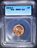1944-S LINCOLN CENT  ICG MS-67 RD