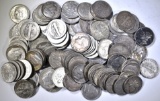 100-MIXED DATE 90% CIRC SILVER DIMES