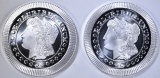 2-MORGAN REPLICA STACKABLE ONE OUCE SILVER ROUNDS