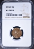 1915-D LINCOLN CENT NGC MS-64 BN