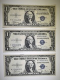 3 1935-C $1 SILVER CERTIFICATES GEM CU