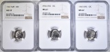 1965, 66 & 67 SMS ROOSEVELT DIMES NGC MS-67