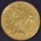 1843 $2.5 GOLD LIBERTY  NICE BU