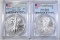 2012 & 2012-S SILVER EAGLES, PCGS MS-69 FIRST