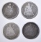 LOT OF 4 SEATED DIMES: