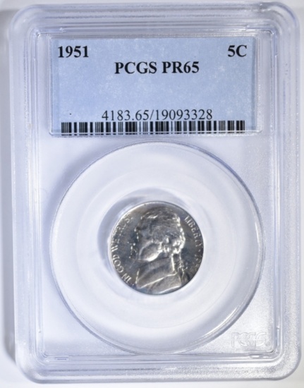 1951 JEFFERSON NICKEL PCGS PR-65