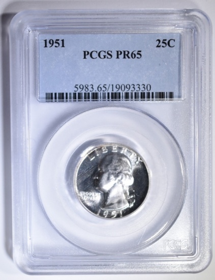 1951 WASHINGTON QUARTER PCGS PR-65