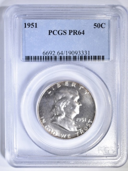 1951 FRANKLIN HALF PCGS PR-64