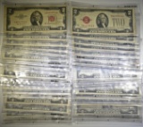 39 $2 RED SEAL US NOTES, MIXED DATES