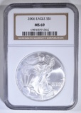 2006 AMERICAN SILVER EAGLE, NGC MS-69