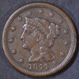 1844/81 LARGE CENT, XF