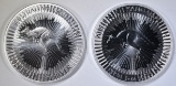 2-BU 2020 AUSTRALIAN 1oz SILVER KANGAROO COINS