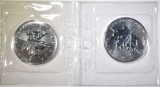 2-1989 CANADIAN 1oz SILVER MAPLE LEAF COINS