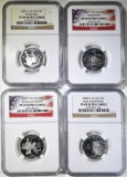 4- NGC PF-69 ULTRA CAMEO STATE QUARTERS; 2000-S
