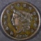 1825 LARGE CENT XF