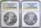 2-2012 (W) SILVER EAGLES, NGC MS-70 1 EARLY