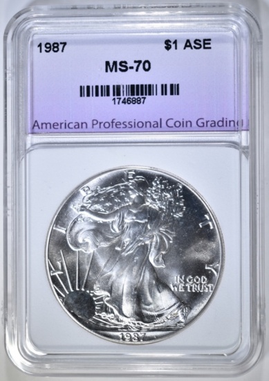 1987 AMERICAN SILVER EAGLE, APCG PERFECT GEM BU