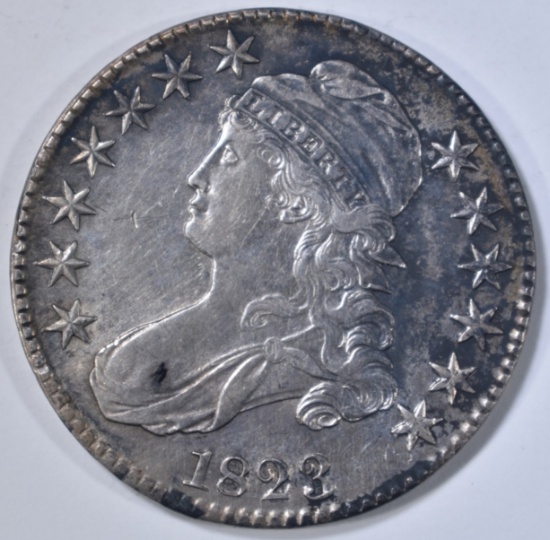 1823 BUST HALF DOLLAR AU