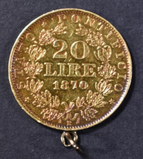 1870 20 LIRE GOLD EX JEWELRY