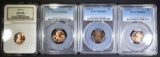 LOT OF 4 GRADED LINCOLN CENTS: