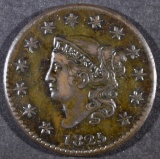 1825 LARGE CENT XF