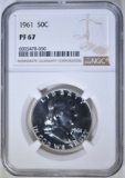 1961 FRANKLIN HALF DOLLAR, NGC PF-67