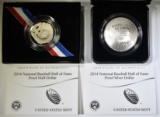 2014 BASEBALL HALL OF FAME COMMEM COINS: