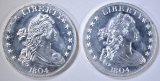 2-1804 DOLLAR REPLICA ONE OUNCE SILVER ROUNDS