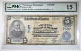 1902 $5 NATIONAL BANK OF VICKSBURG PMG-15
