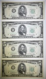 4- 1950-A $5.00 FRN, GEM UNC