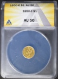 1850-C $1 GOLD ANACS AU-50
