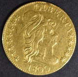 1800 $5 CAPPED BUST GOLD, XF