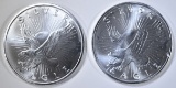 2-SUNSHINE MINT ONE OUNCE .999 SILVER ROUNDS