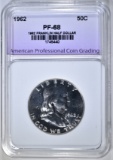 1962 FRANKLIN HALF DOLLAR, APCG SUPERB GEM+ PROOF