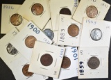 LOT OF 13 MIXED DATE CENTS