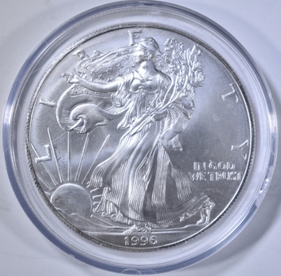 1996 AMERICAN SILVER EAGLE, BU IN CAPSULE