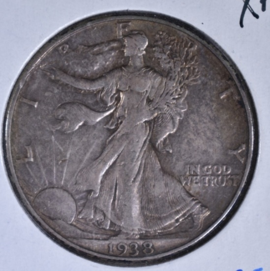 1938-D WALKING LIBERTY HALF, XF