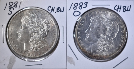 1881-S & 83-O CH BU MORGAN DOLLARS