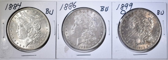 1884, 86 & 99-O BU MORGAN DOLLARS